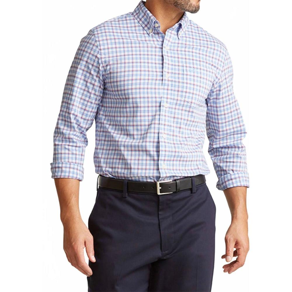 NEW BATTON cedric long sleeve button down shirt in blue